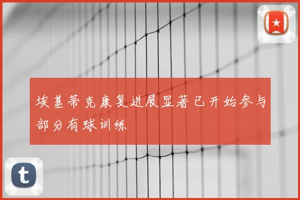 埃基蒂克康复进展显著已开始参与部分有球训练