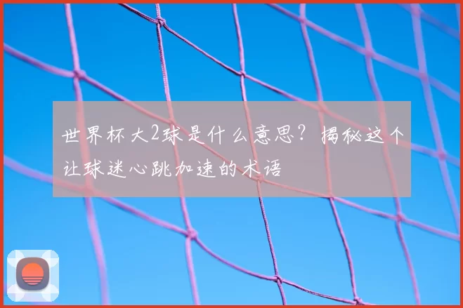 世界杯大2球是什么意思？揭秘这个让球迷心跳加速的术语